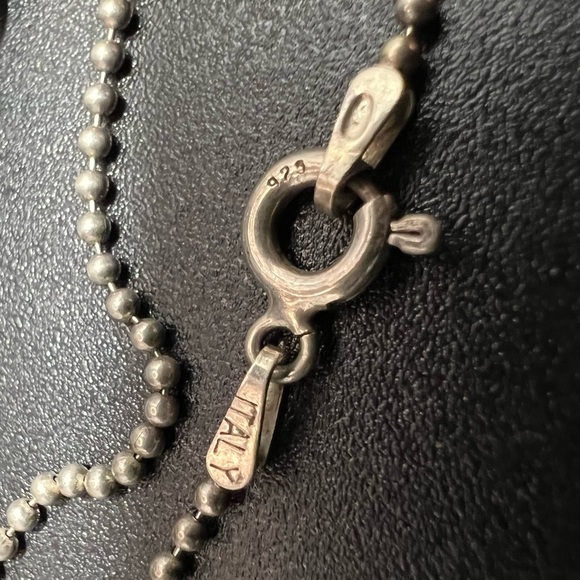 Vtg Earl Plummer Signed Sterling Silver Inlay Cactus Pendant Necklace Ball Chain - Picture 8 of 8